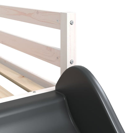Letto a Castello Scivolo e Scala Bianco 80x200 cm Legno di Pino