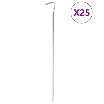 Picchetti per Tenda 25 pz 30 cm ÃƒËœ5 mm in Acciaio Zincato