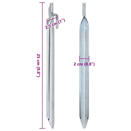 Picchetti Tenda 24 pz a Forma di V 25 cm ÃƒËœ20 mm Acciaio Zincato
