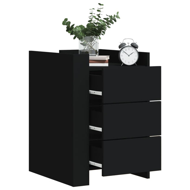 Comodino Nero 45x50x65 cm in Legno Multistrato