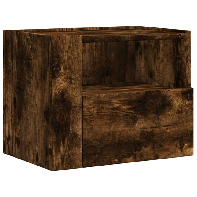 Comodini a Muro 2 pz Rovere Fumo 45x30x35 cm