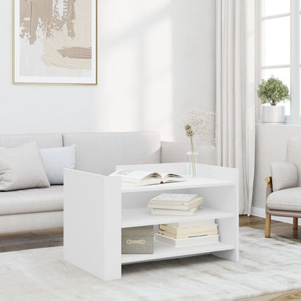 Tavolino da Salotto Bianco 80x50x50 cm in Legno Multistrato