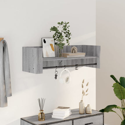 Mensola a Muro Grigio Sonoma 100x35x30,5 cm Legno Multistrato