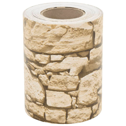 Paravento Giardino 4 pz Aspetto Pietra Grigio 35x0,19 cm in PVC