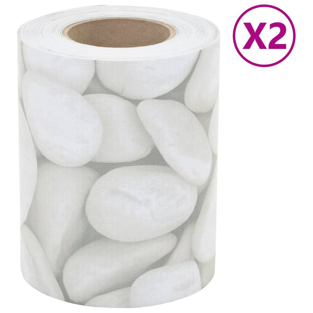 Paravento da Giardino 2pz Aspetto Marmo Grigio 35x0,19cm in PVC
