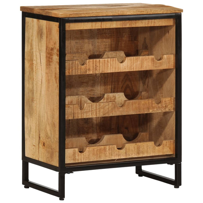 Portabottiglie per 9 Bottiglie 55x33x70 cm Legno Massello Mango
