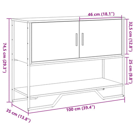 Tavolo Consolle Rovere Fumo 100x35x74,5 cm in Truciolato