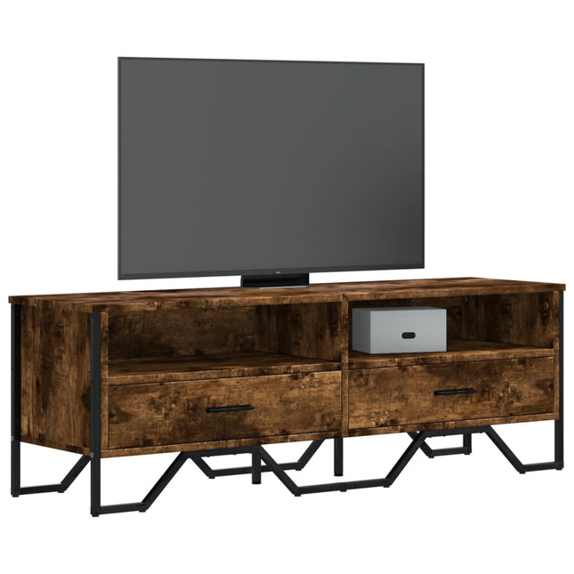 Mobile Porta TV Rovere Fumo 122x34x41 cm in Legno Multistrato