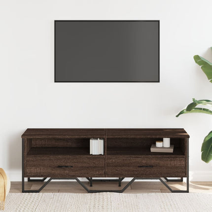 Mobile Porta TV Rovere Marrone 122x34x41cm in Legno Multistrato