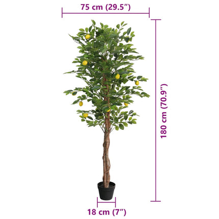 Albero Limoni Artificiale con 3 Tronchi Verde 180 cm in PP