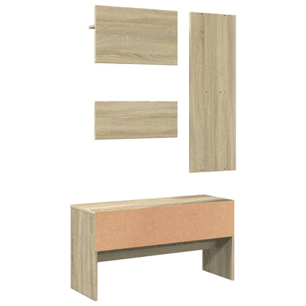 Set Mobili da Ingresso 4 pz Rovere Sonoma in Legno Multistrato