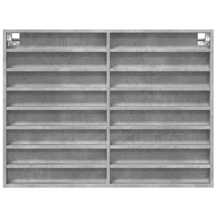 Armadietto Vetrina Grigio Cemento 100x8,5x75 cm Multistrato