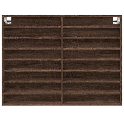 Armadietto Vetrina Rovere Marrone 100x8,5x75 Legno Multistrato
