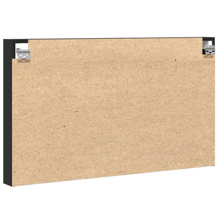 Armadietto con Vetrina Nero 100x8,5x58 cm in Legno Multistrato