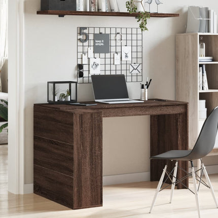 Scrivania Rovere Marrone 123,5x73,5x75 cm in Legno Multistrato