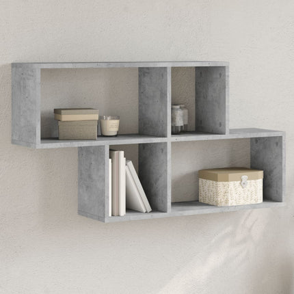 Scaffale a Muro Grigio Cemento 100x20x53 cm Legno Multistrato