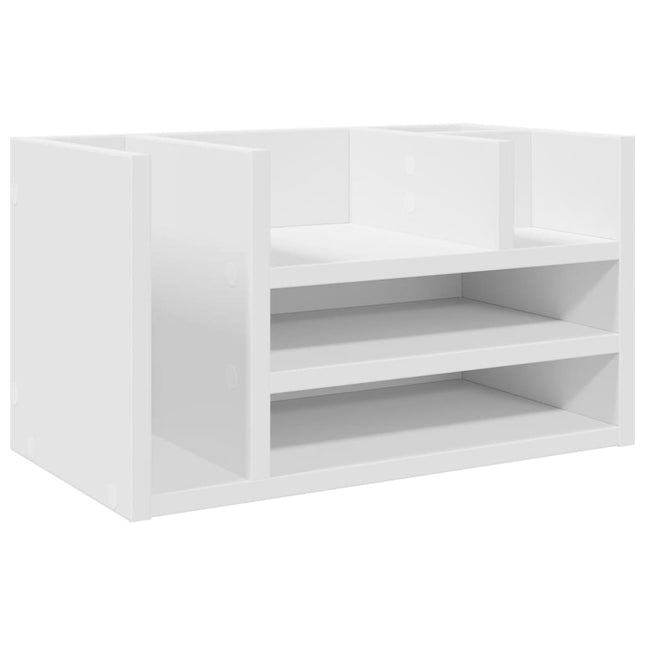 Organizer da Scrivania Bianco 44,5x24x25 cm Legno Multistrato