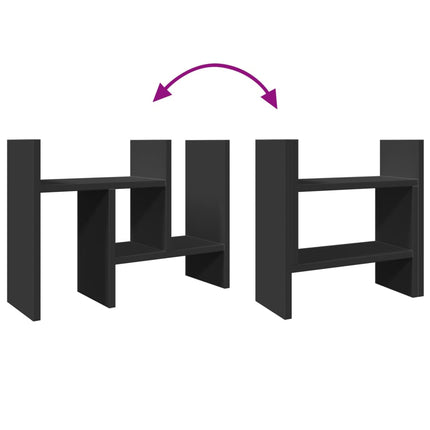 Organizer Scrivania Nero 34,5x15,5x35,5 cm in Legno Multistrato