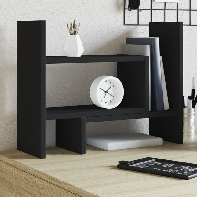 Organizer da Scrivania Nero 38,5x17x39 cm in Legno Multistrato