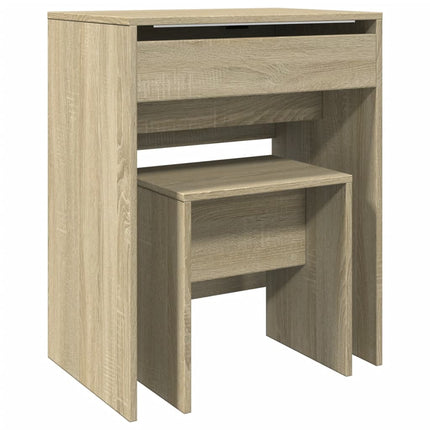 Toeletta e Sgabello Rovere Sonoma 60x40x113,5 cm