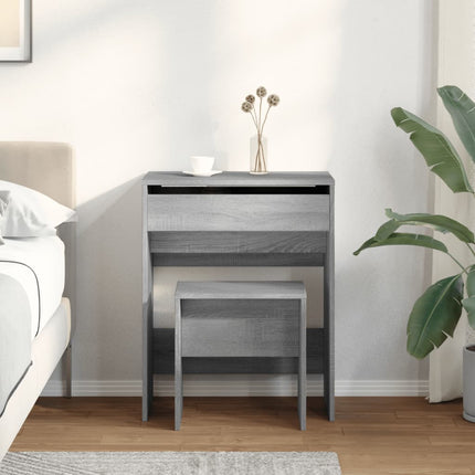 Toeletta e Sgabello Grigio Sonoma 60x40x113,5 cm