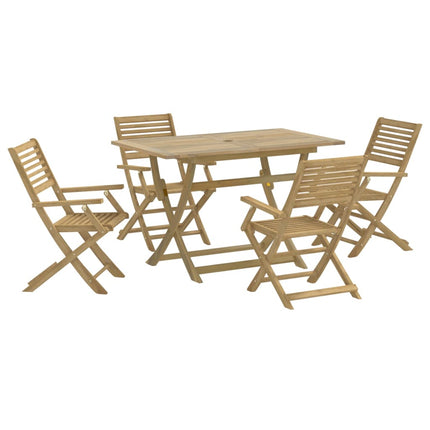 Set da Pranzo per Giardino 5 pz in Legno Massello di Acacia