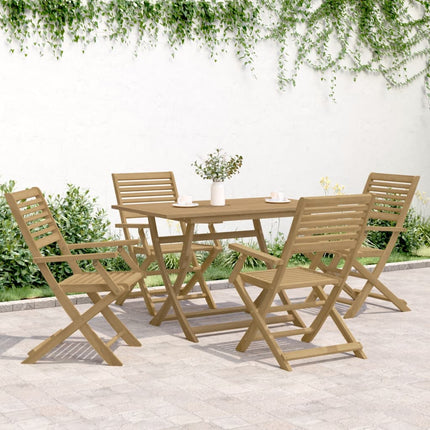 Set da Pranzo per Giardino 5 pz in Legno Massello di Acacia