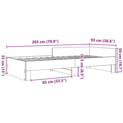 Giroletto Grigio Sonoma 90x200 cm in Legno Multistrato