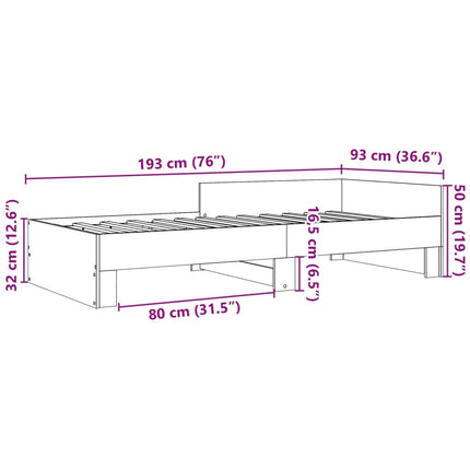 Giroletto senza Materasso Rovere Fumo 90x190 cm in Truciolato