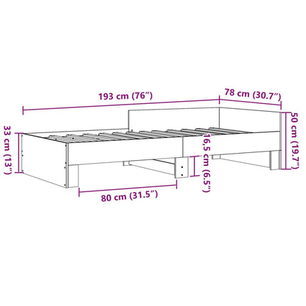 Giroletto Bianco 75x190 cm in Legno Multistrato
