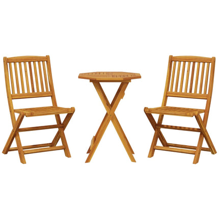 Set BistrÃ² Pieghevole 3pz in Legno Massello di Acacia