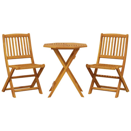 Set BistrÃ² Pieghevole 3pz in Legno Massello di Acacia
