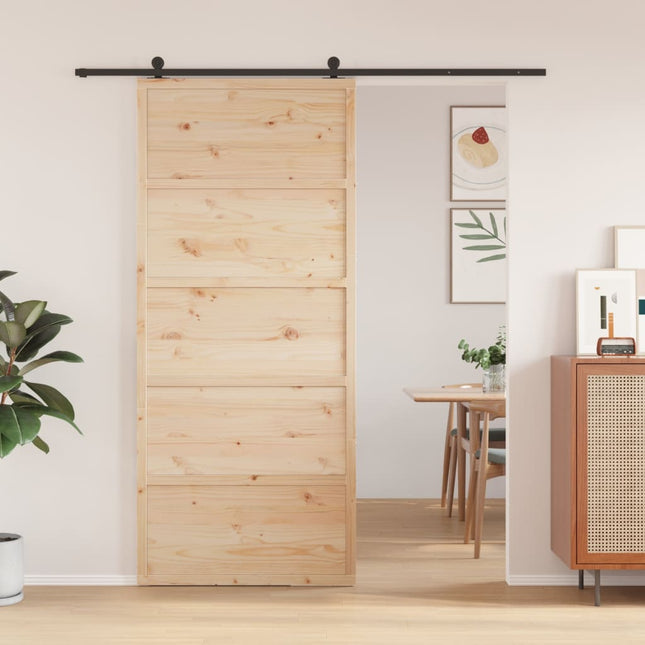 Porta per Granaio 90x208 cm in Legno Massello di Pino