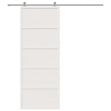 Porta del Granaio Bianca 80x208 cm in Legno Massello di Pino