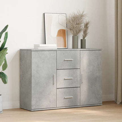 Credenza Grigio Cemento 90,5x29,5x65 cm in Truciolato