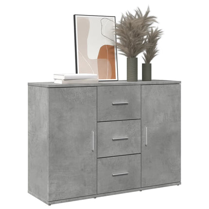 Credenza Grigio Cemento 90,5x29,5x65 cm in Truciolato