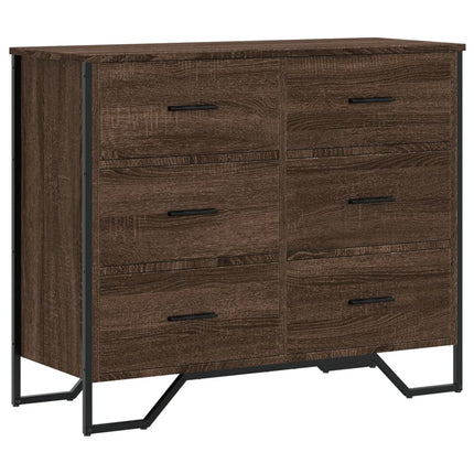 Cassettiera Rovere Marrone 91x35,5x74,5 cm in Truciolato