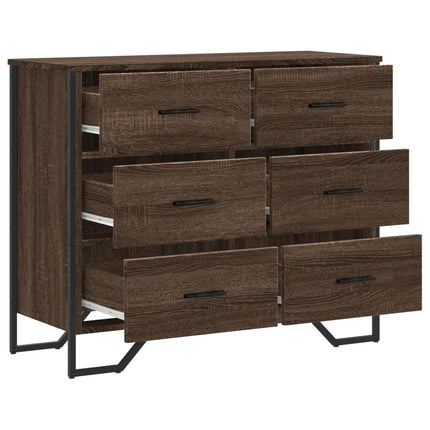 Cassettiera Rovere Marrone 91x35,5x74,5 cm in Truciolato