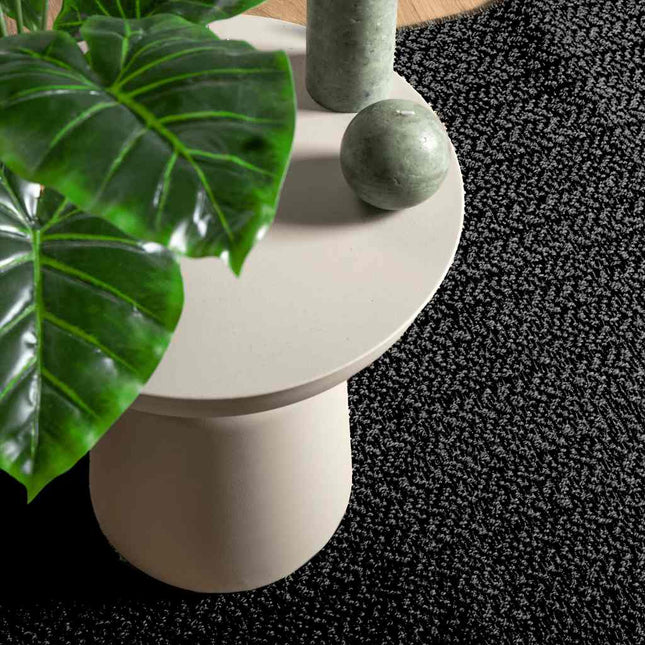 Tappeto ZIZUR Antracite 200x200 cm Aspetto Iuta Interni Esterni