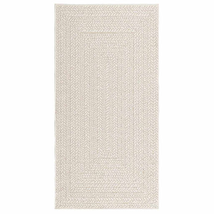 Tappeto ZIZUR Crema 80x150 cm Aspetto Iuta Interni ed Esterni
