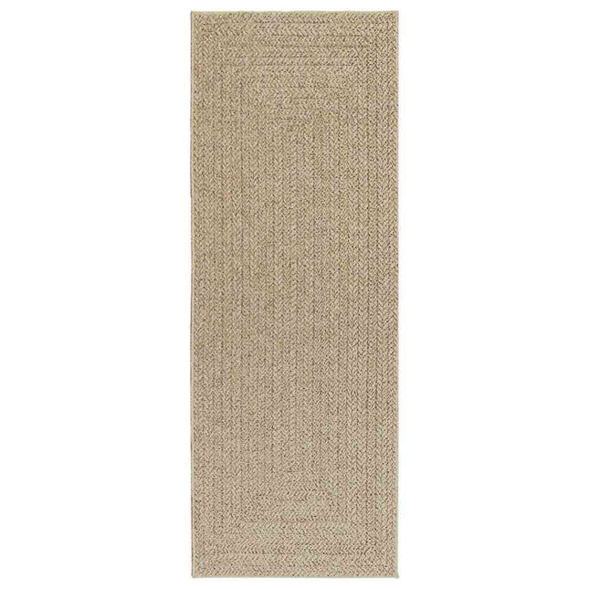 Tappeto ZIZUR Beige 80x200 cm Aspetto Iuta Interni ed Esterni