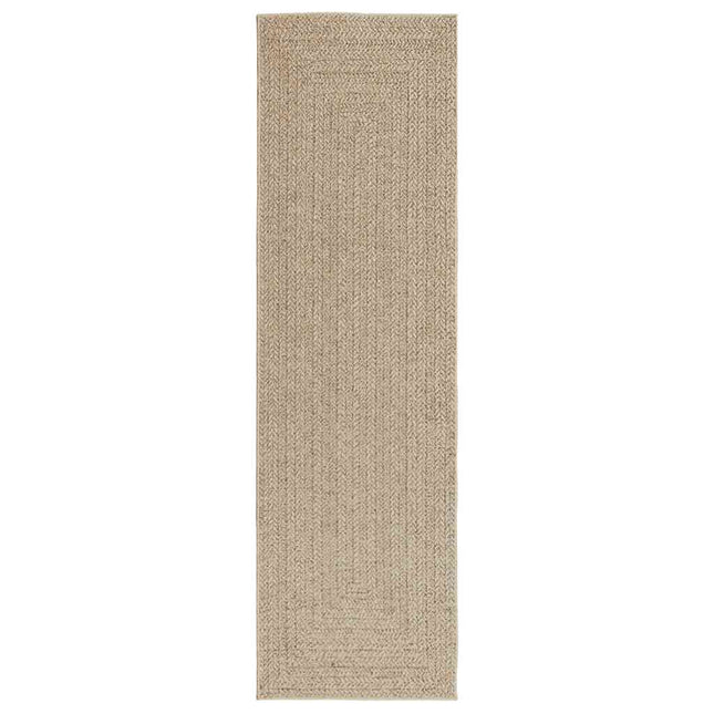 Tappeto ZIZUR Beige 80x250 cm Aspetto Iuta Interni ed Esterni