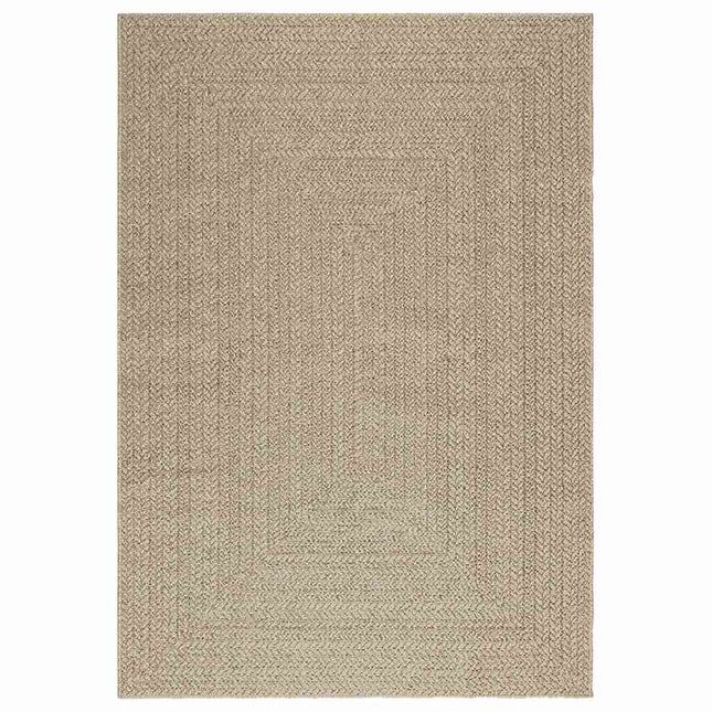 Tappeto ZIZUR Beige 140x200 cm Aspetto Iuta Interni ed Esterni