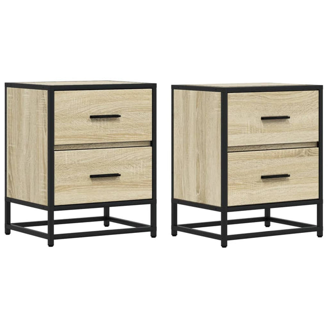 Comodini 2pz Rovere Sonoma 40x31x50 cm in Truciolato