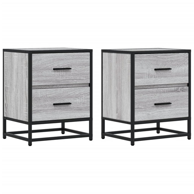 Comodini 2 pz Grigio Sonoma 40x31x50 cm in Truciolato