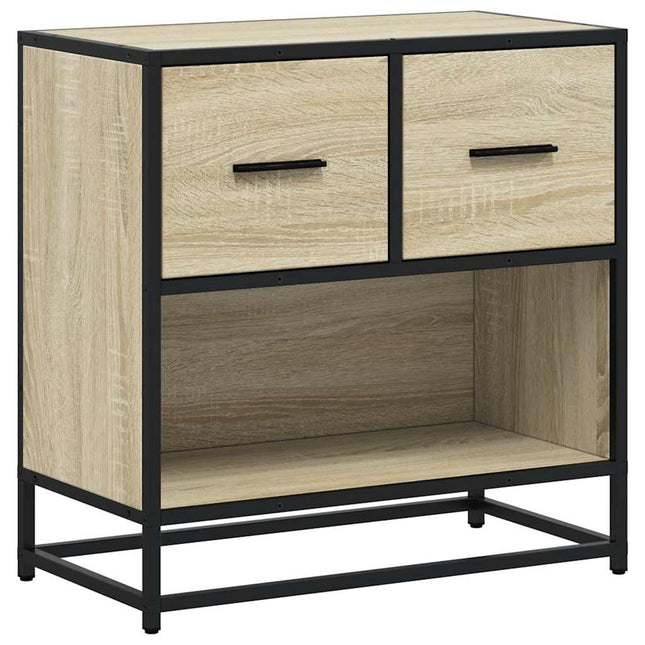 Comodino Rovere Sonoma 60x31x60 cm in Truciolato e Metallo