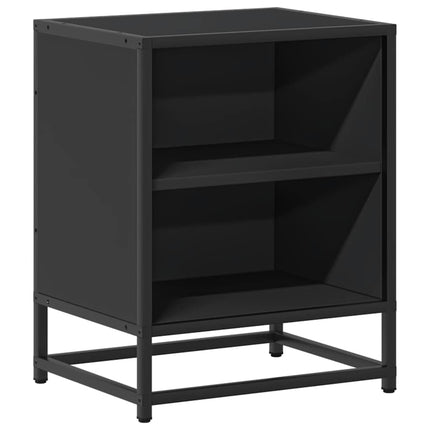 Comodini 2 pz Neri 40x31x50 Legno Multistrato e Metallo
