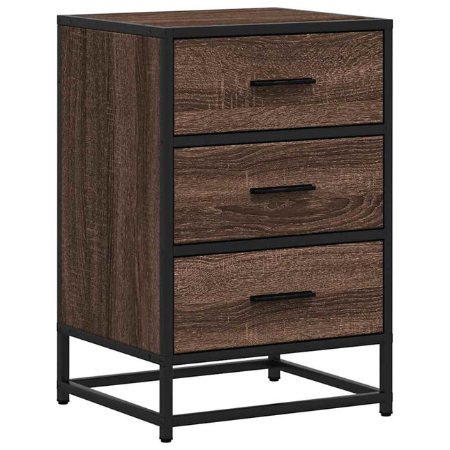 Comodino Rovere Marrone 40x34,5x60cm Legno Multistrato Metallo