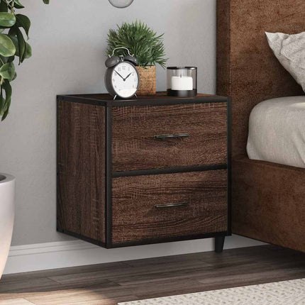 Comodino a Muro Rovere Marrone 40x31x39,5 cm