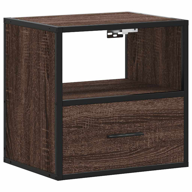 Comodino a Muro Rovere Marrone 40x31x39,5 cm